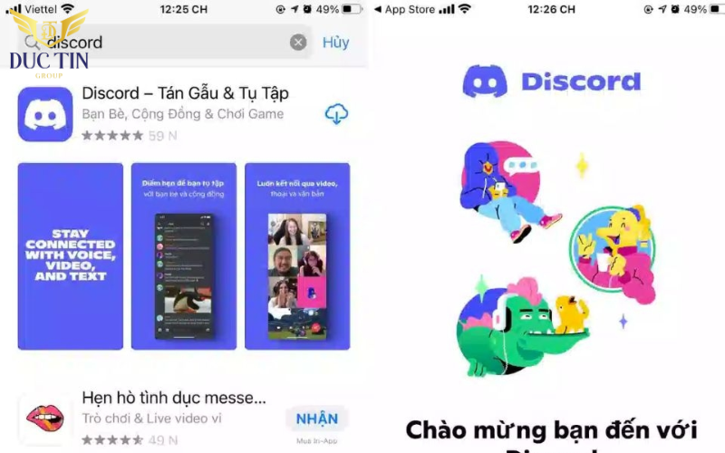 Nêu sử dụng trên điện thoại bạn cần tải discord xuống